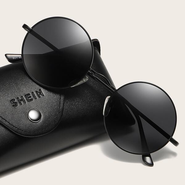 

Metal Frame Round Sunglasses With Case