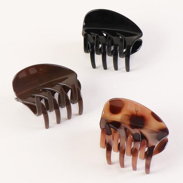

3pcs Simple Hair Claw, Multicolor