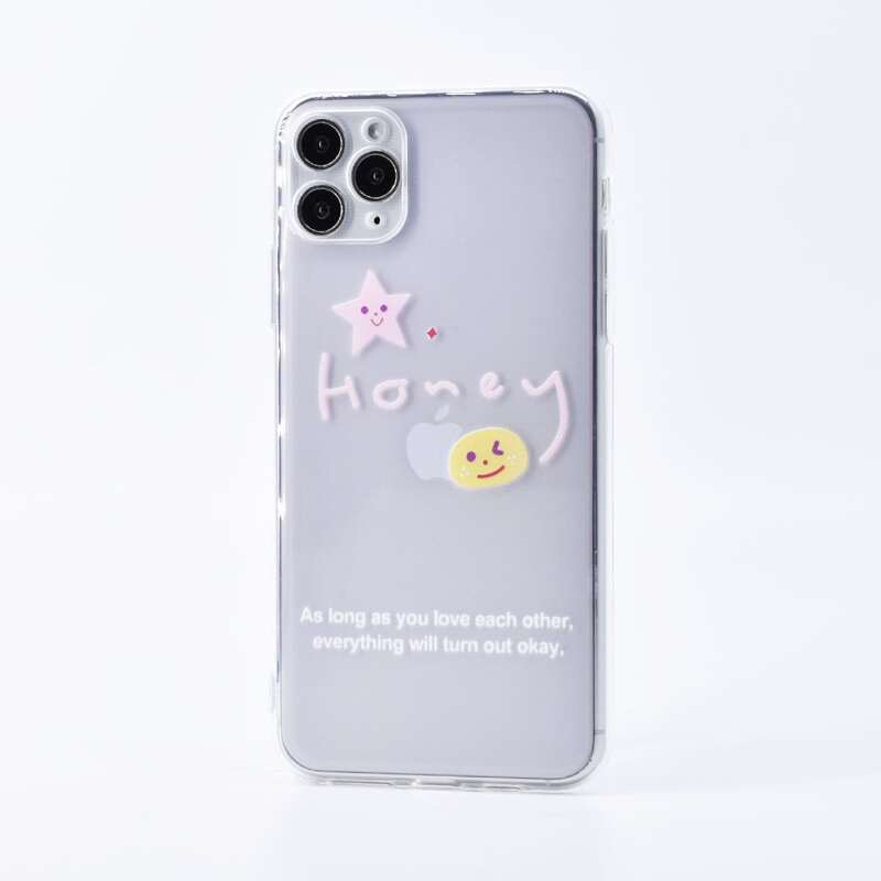 

Slogan Graphic Clear iPhone Case, Multicolor