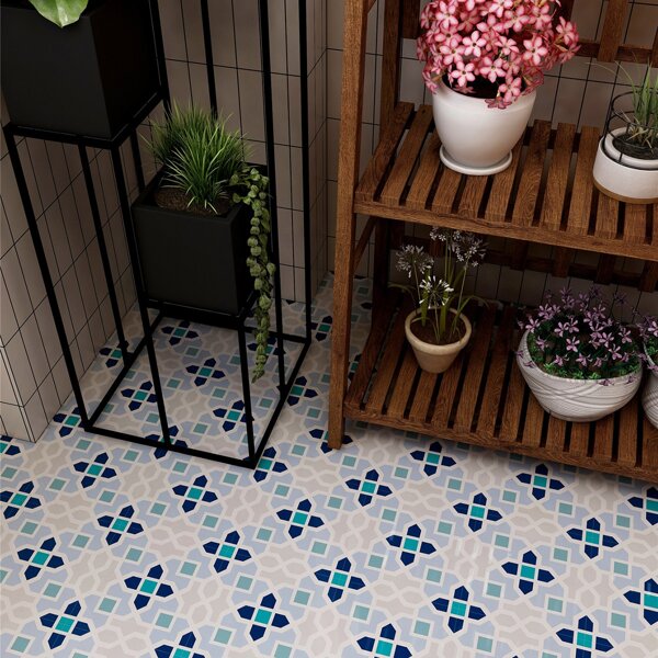 

10pcs Geometric Pattern Tile Sticker, Multicolor