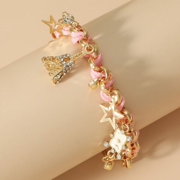 

Star Charm Bracelet, Pink