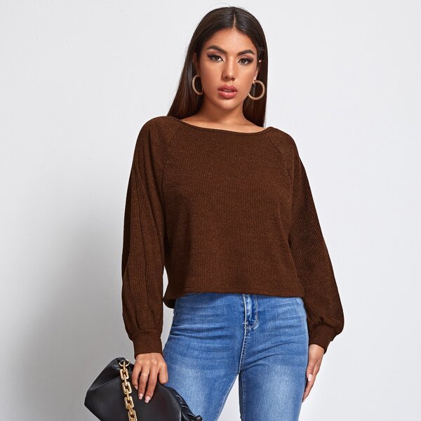 

Raglan Sleeve Top, Chocolate brown