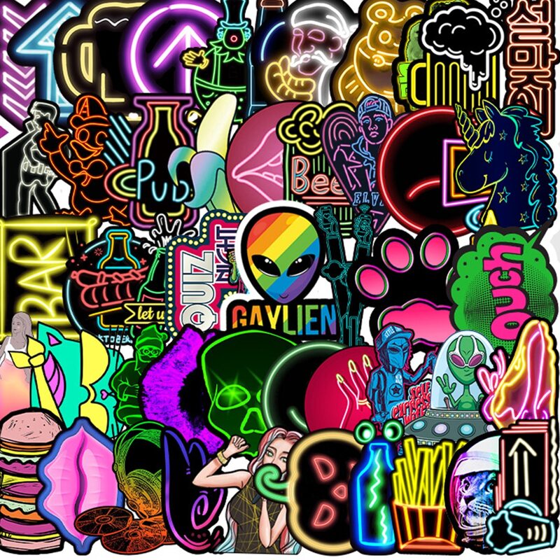 

53pcs Cartoon Graphic Sticker, Multicolor