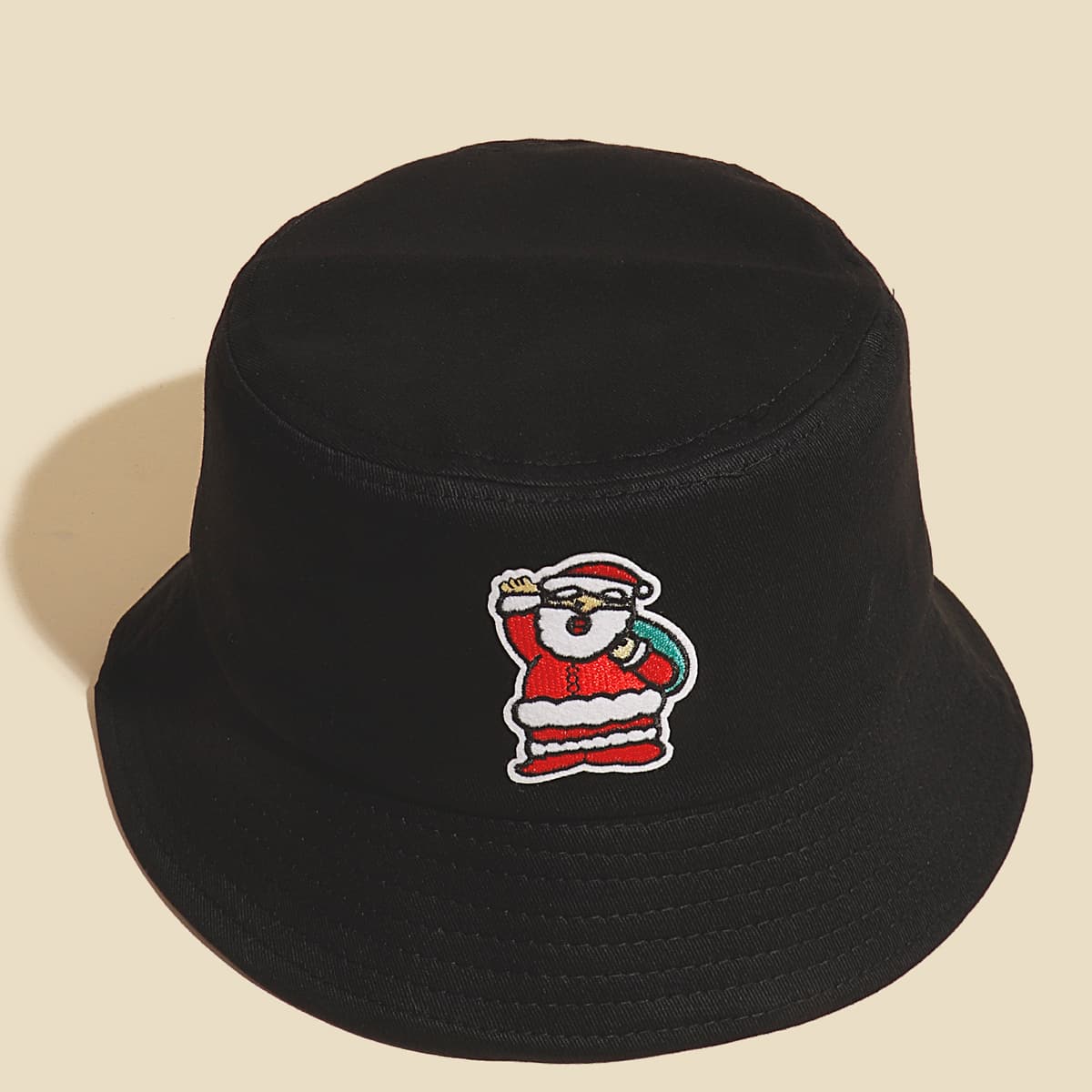 

Christmas Embroidery Bucket Hat, Black