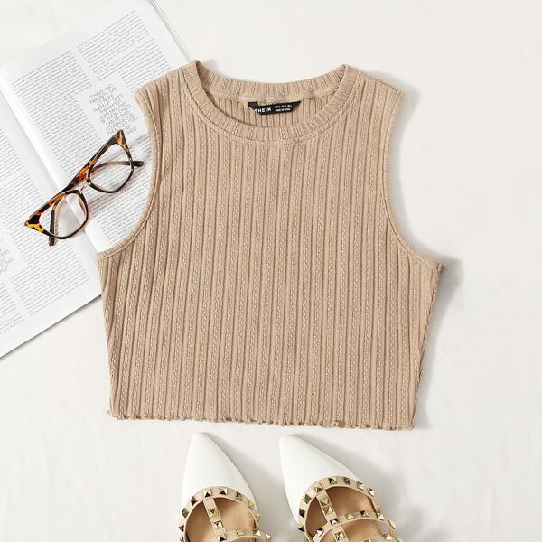 

Rib-knit Tank Top, Apricot