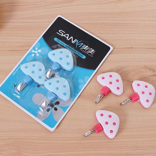 

3pcs Mushroom Shaped Random Wall Hook, Multicolor