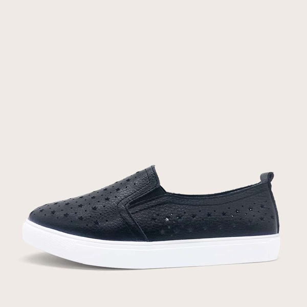 

Hollow Out Slip On Sneakers, Black