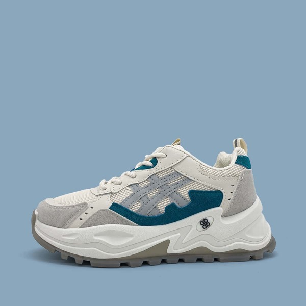 

Lace-up Front Colorblock Chunky Sneakers, Grey