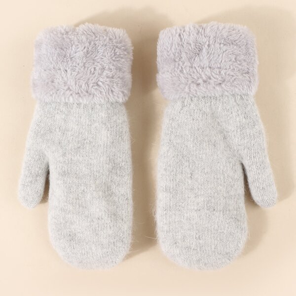 

Simple Fluffy Gloves, Light grey