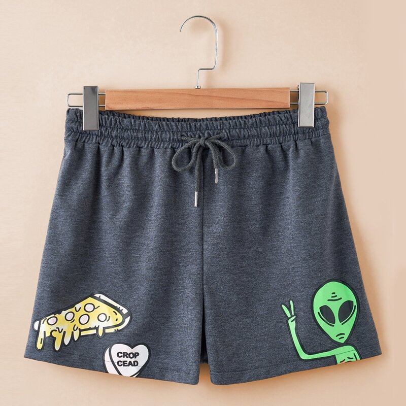 

Letter Cartoon Graphic Shorts, Dark grey