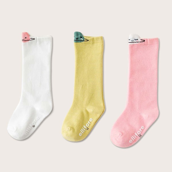 

3pairs Baby Cartoon Socks, Multicolor