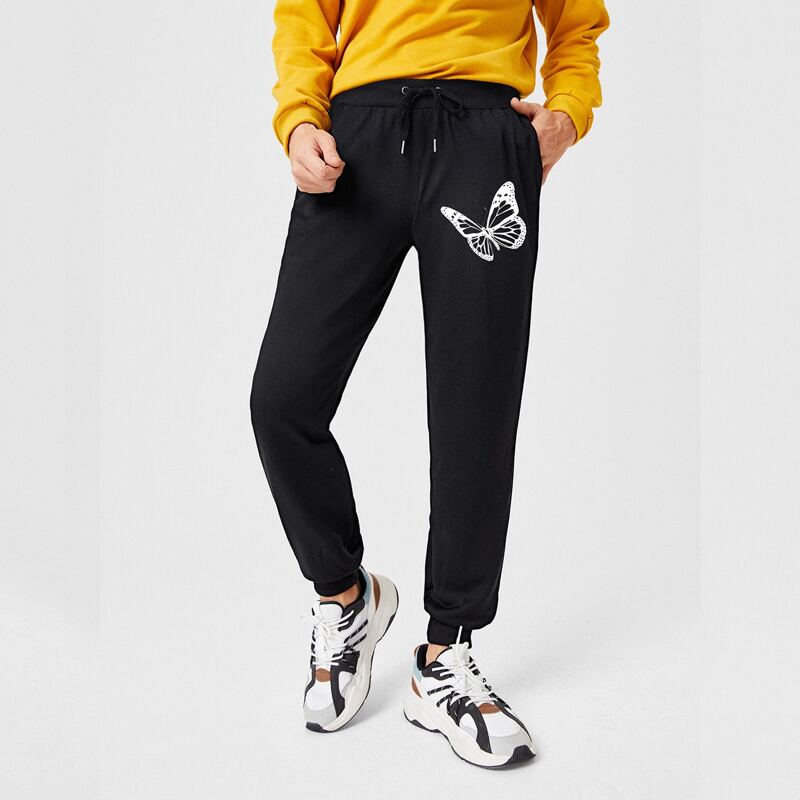 

Guys Butterfly Graphic Sweatpants, Black