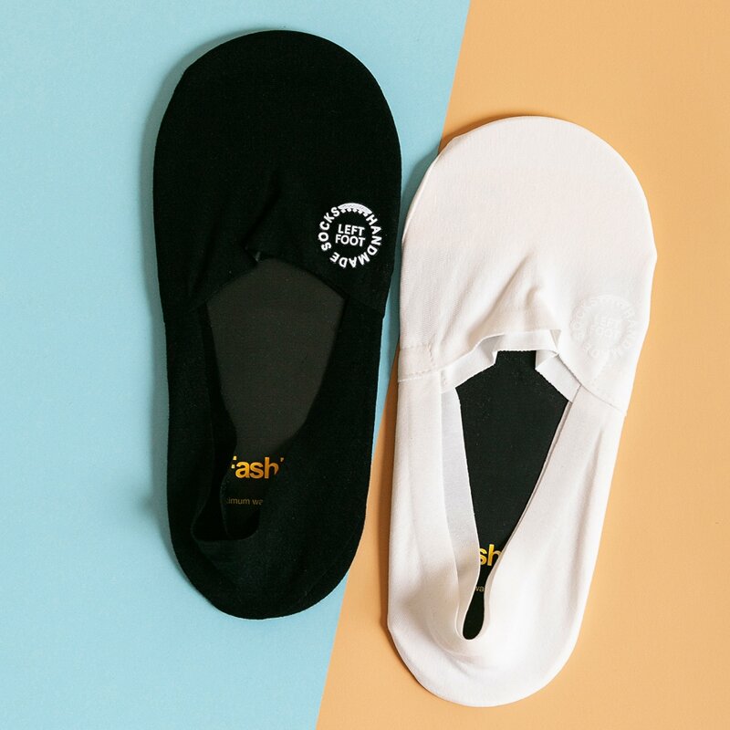 

2pairs Guys Invisible Socks, Black and white