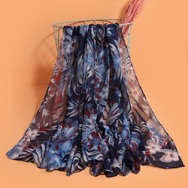 

Flower Pattern Scarf, Multicolor