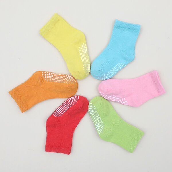 

6pairs Toddler Girls Non-slip Socks, Multicolor