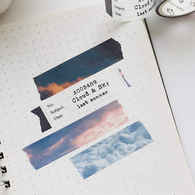 

1roll Random Cloud Print DIY Tape, Multicolor