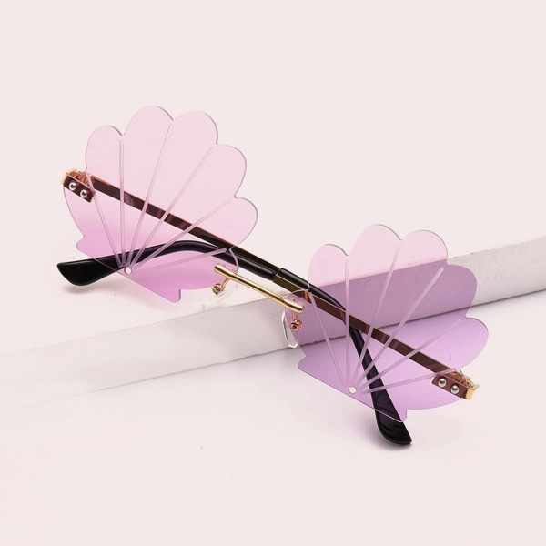 

Kids Shell Rimless Sunglasses, Clear lilac purple