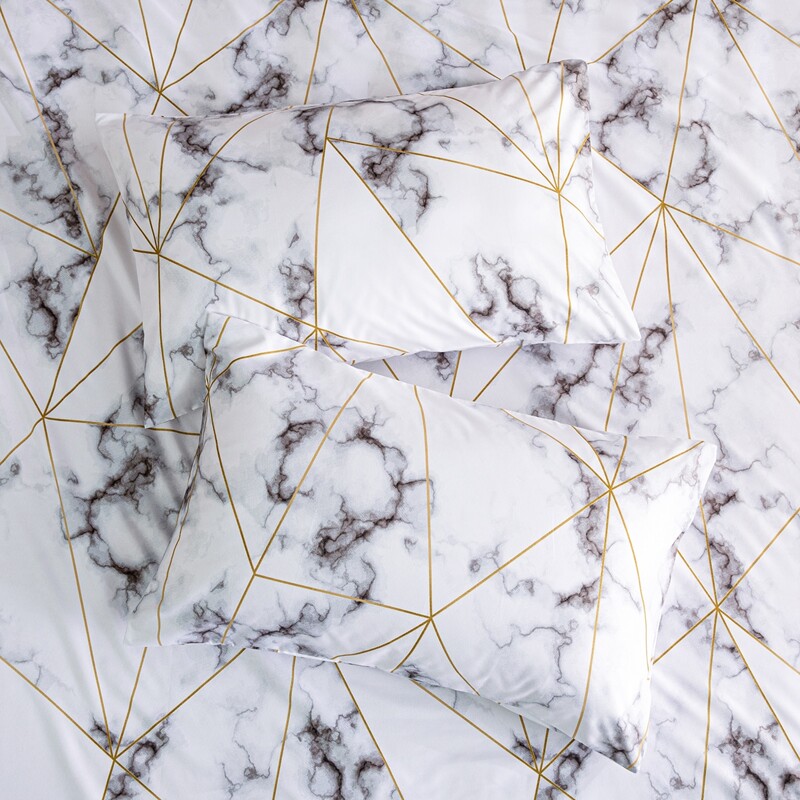 

2pcs Marble Pattern Pillowcase Without Filler, White