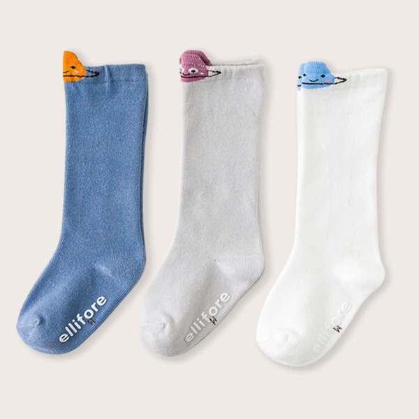

3pairs Baby Cartoon Socks, Multicolor