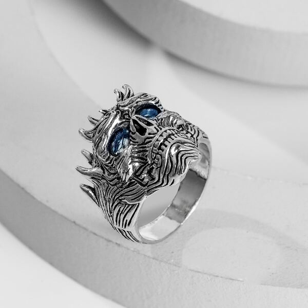 

Men Skull Design Ring, Silver