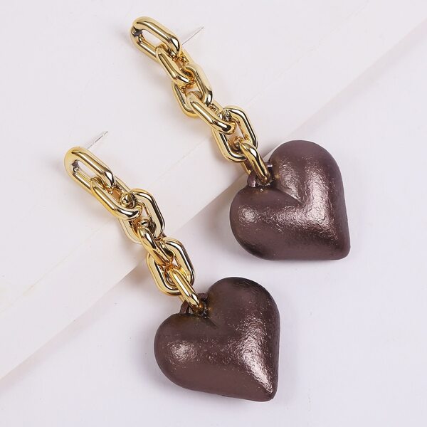 

Heart Charm Drop Earrings, Multicolor