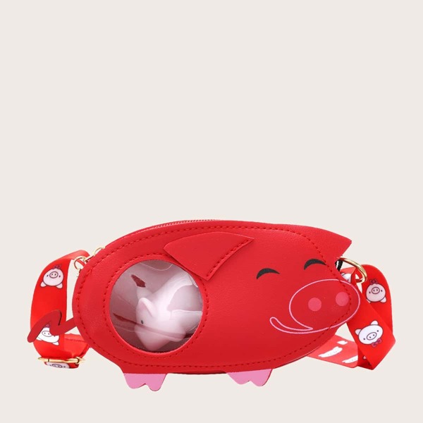 

Girls Cartoon Decor Crossbody Bag, Red