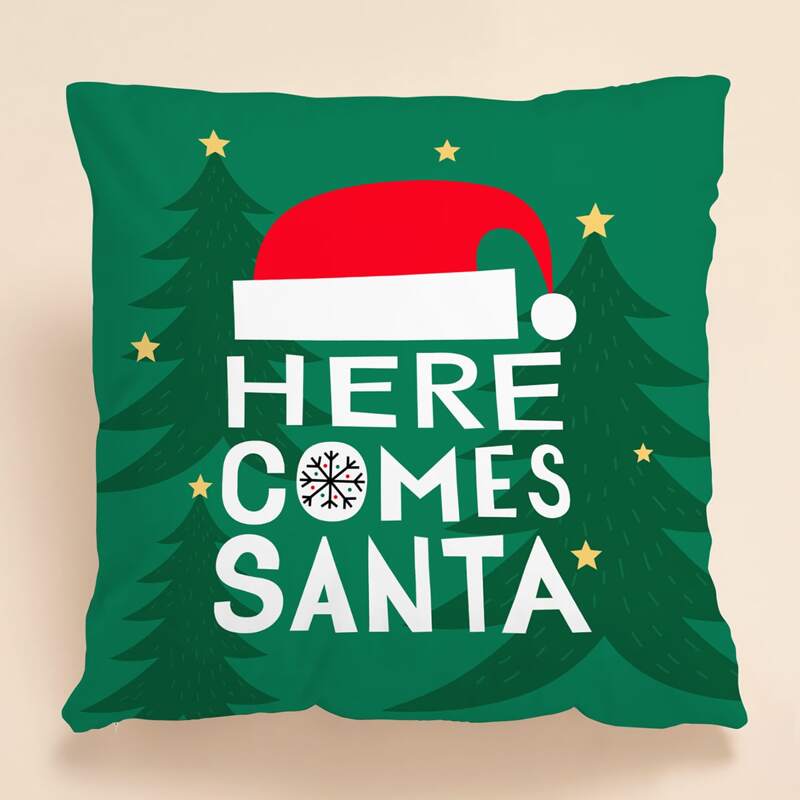

Christmas Slogan Graphic Cushion Cover Without Filler, Multicolor