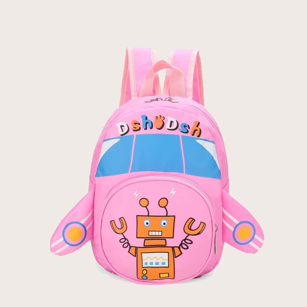 

Girls Cartoon Graphic Backpack, Pink