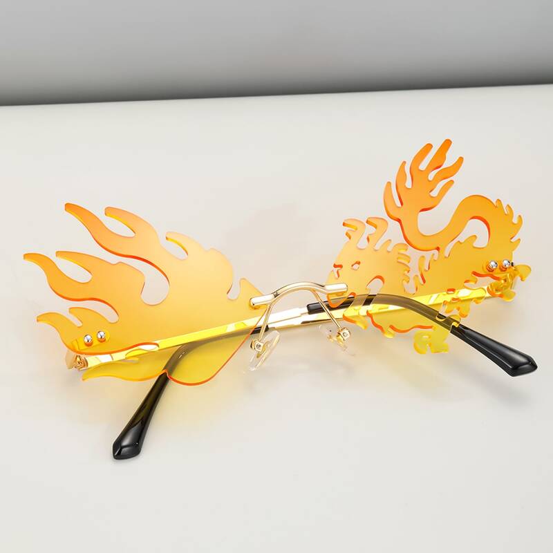

Guys Rimless Dragon Frame Sunglasses