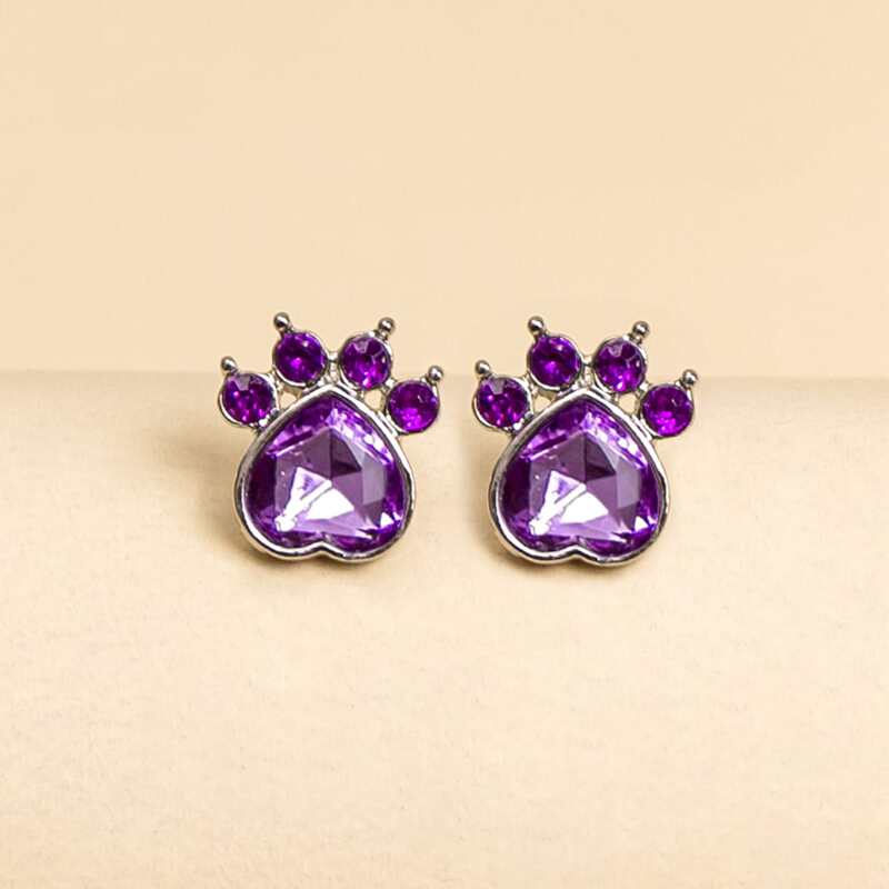 

Rhinestone Decor Earrings, Purple