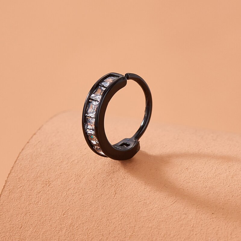 

Rhinestone Decor Nose Ring, Black