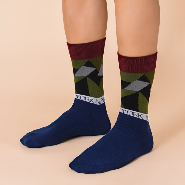 

Men Color Block Socks, Multicolor