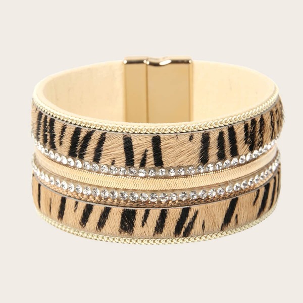 

Rhinestone Decor Bracelet, Beige