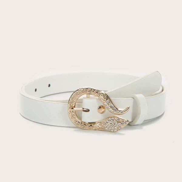 

Serpentine Buckle Belt, White