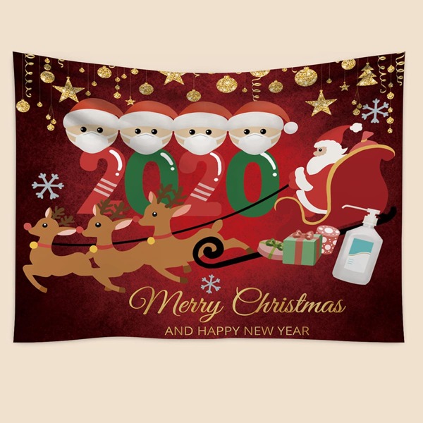 

1pc Santa Claus Print Tapestry, Multicolor