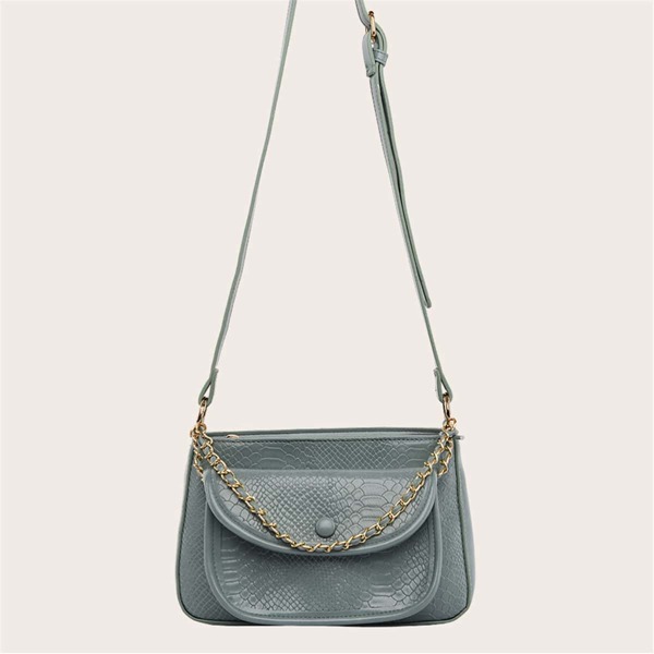 

Snakeskin Print Crossbody Bag With Shoulder Bag, Green