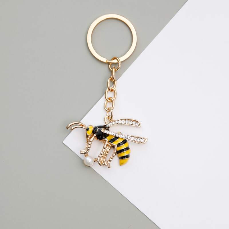 

Metal Bee Keychain, Multicolor