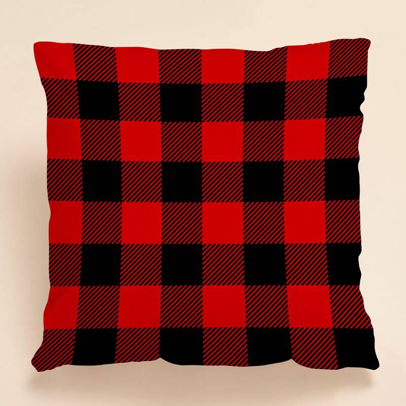 

Christmas Plaid Pattern Cushion Cover Without Filler, Multicolor