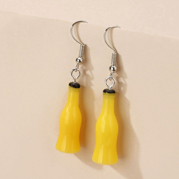 

Soda Bottle Charm Drop Earrings, Yellow