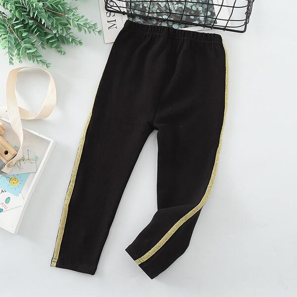 

Toddler Girls Tape Elastic Waist Leggings, Black