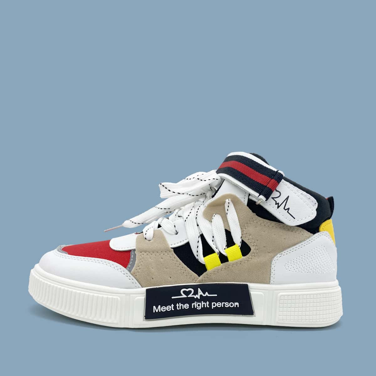 

Lace-up Front Colorblock High-top Sneakers, Multicolor