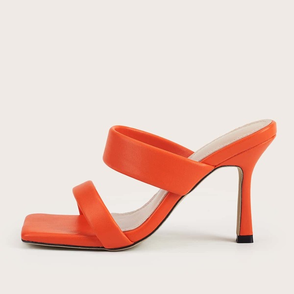 

Two Band Heeled Mules, Orange