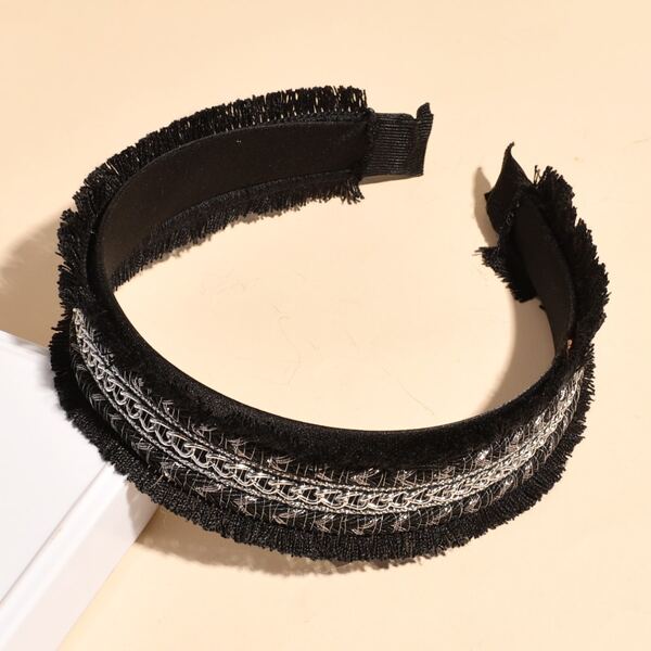 

Metal Chain Decor Hair Hoop, Black