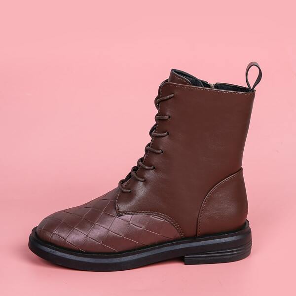 

Lace-up Front Combat Boots, Brown