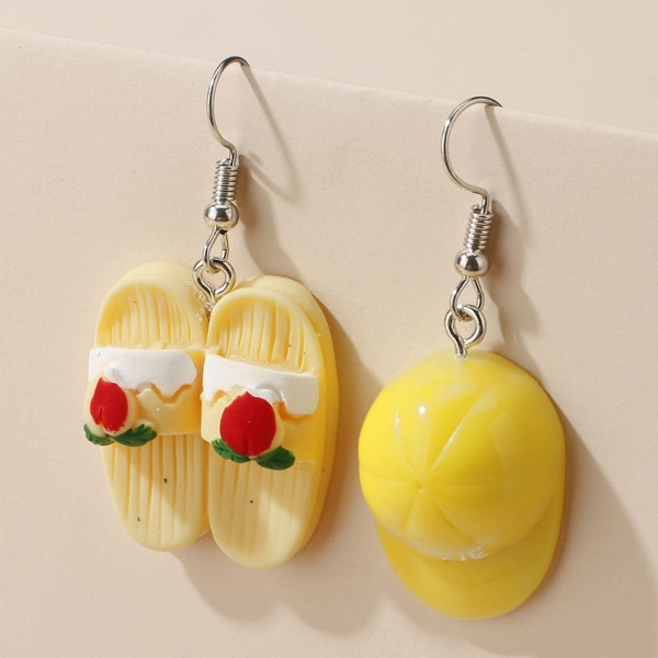 

Slippers Charm Mismatched Drop Earrings, Yellow