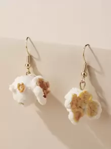 Bông tai thả bỏng ngô - trắng - Xem 1