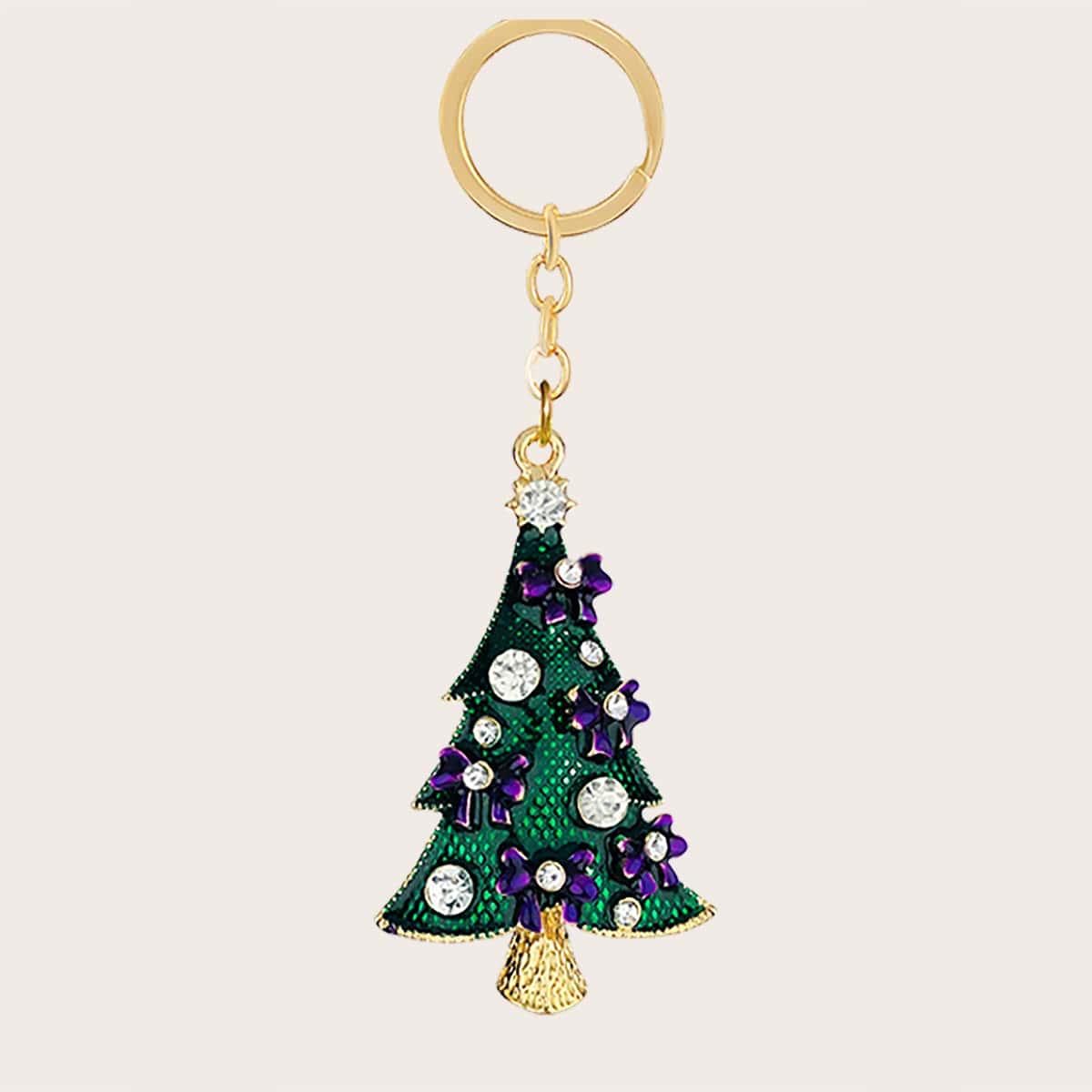 

Christmas Tree Charm Keychain, Green