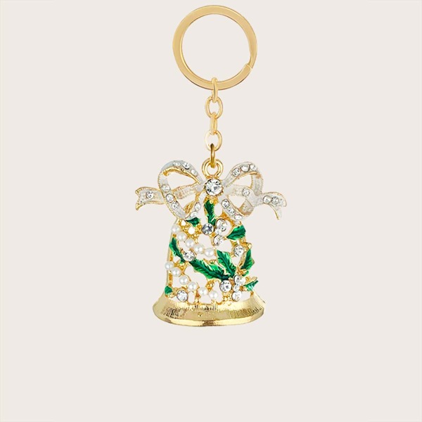 

Christmas Bell Charm Keychain, White