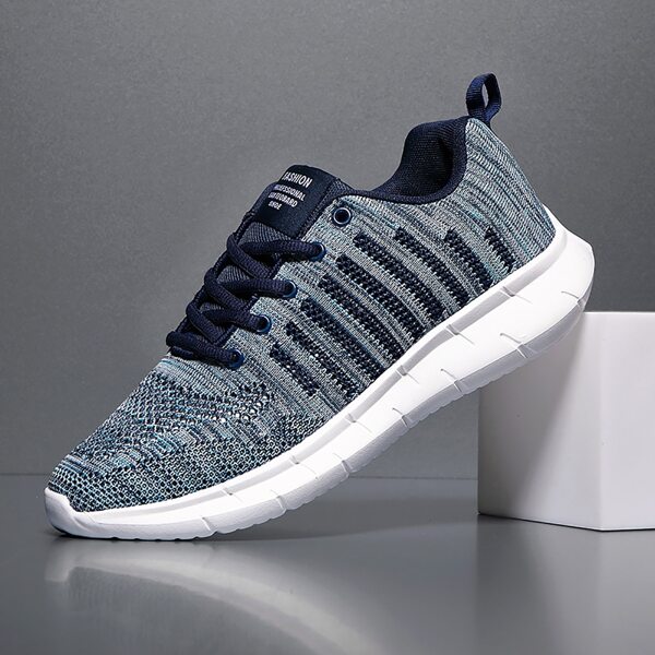 

Men Lace-up Front Letter Graphic Sneakers, Blue