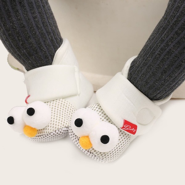 

Baby Girls Cartoon Decor Boots, White